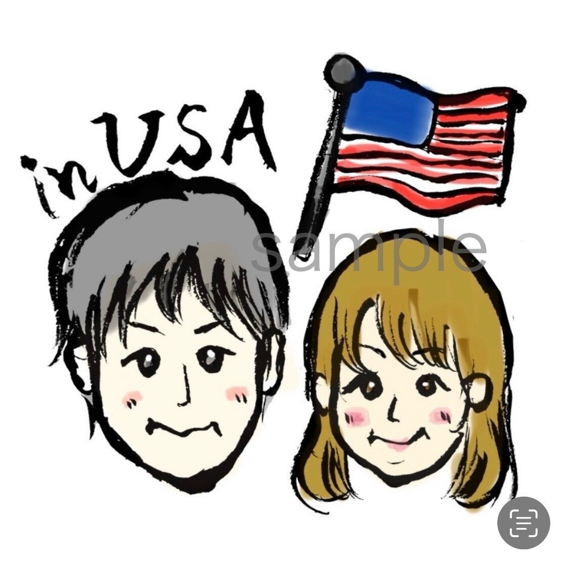 SNSアイコンや挿絵に♪可愛いイラストを描きます 毛筆でふんわり★手書き感あふれる個性的な似顔絵♪商用OK イメージ5