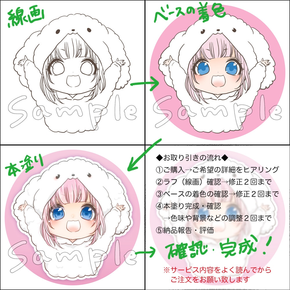 可愛い系オリジナルデフォルメイラスト描きます 商用利用料込。お見積り相談も受け付けております。 イメージ2