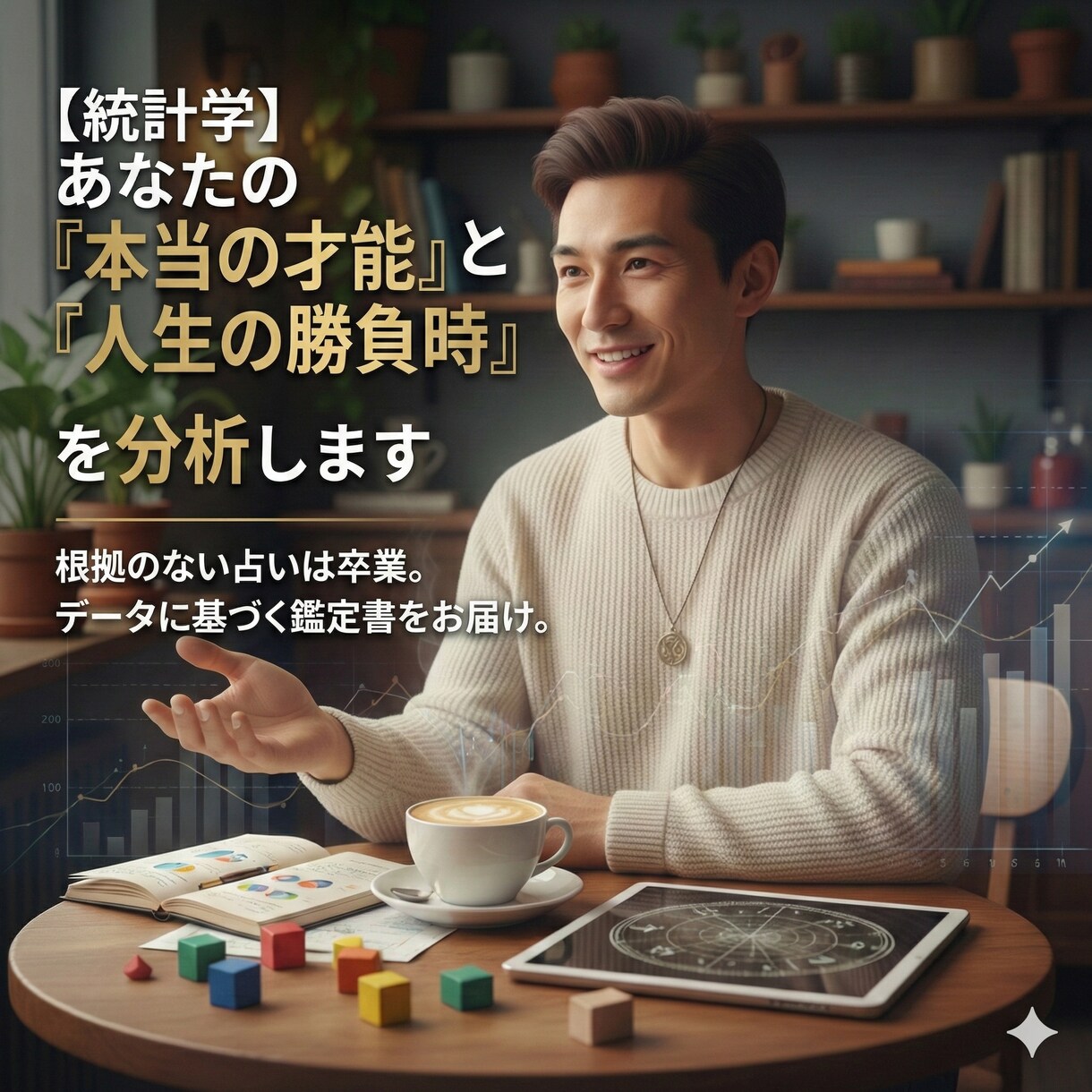 貴方の「本当の才能」と「人生の勝負時」を分析します スピリチュアル一切なし。数万人のデータから行う統計占い イメージ1