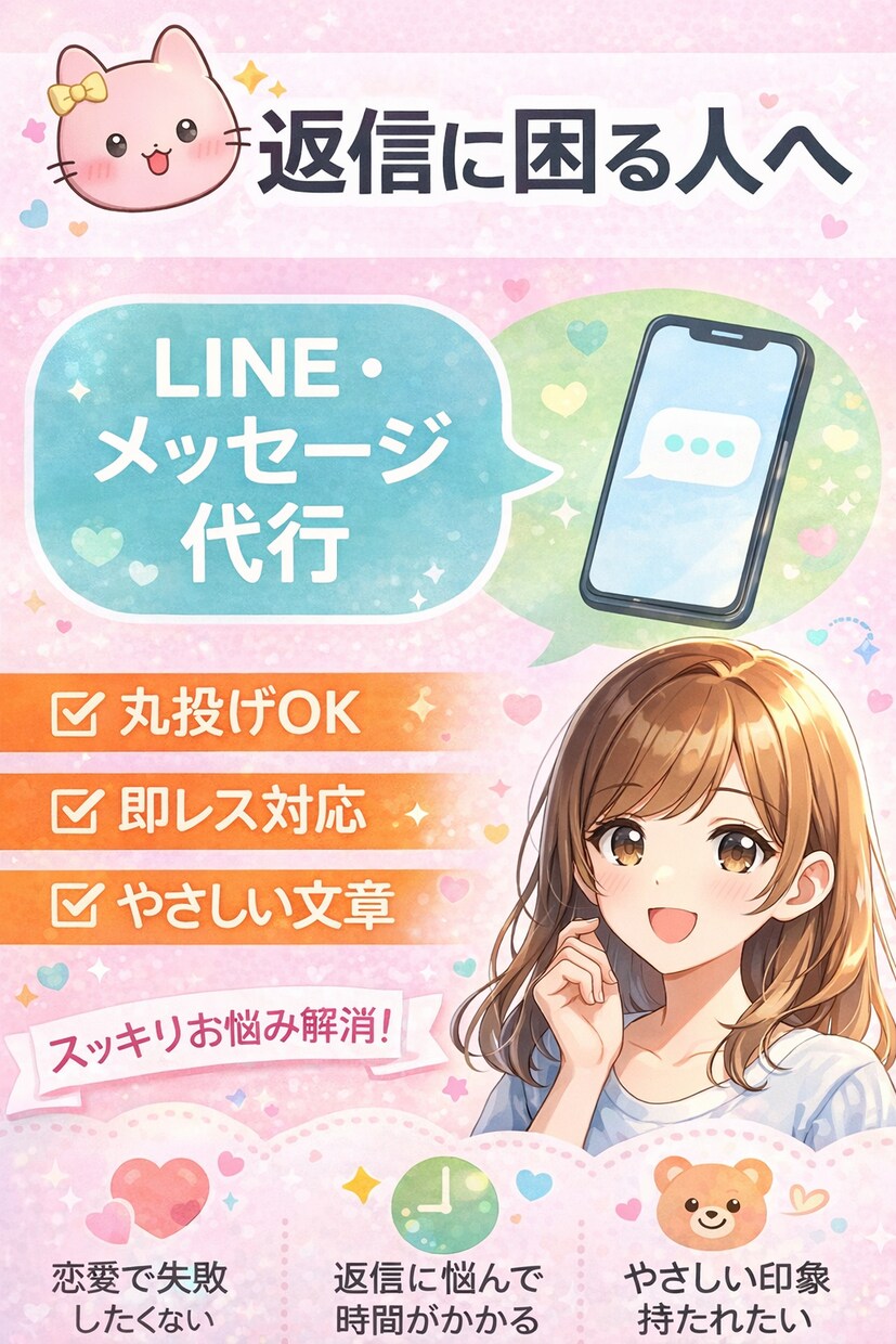 LINE返信3日間し放題でサポートします 何送るか迷う人、3日間し放題・丸投げOK イメージ1