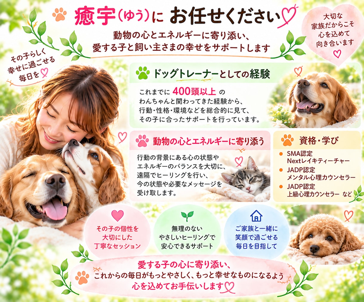 愛するペットの心に寄り添いヒーリングします 400頭以上見てきたプロがペットの小さなサインを受け取ります イメージ4