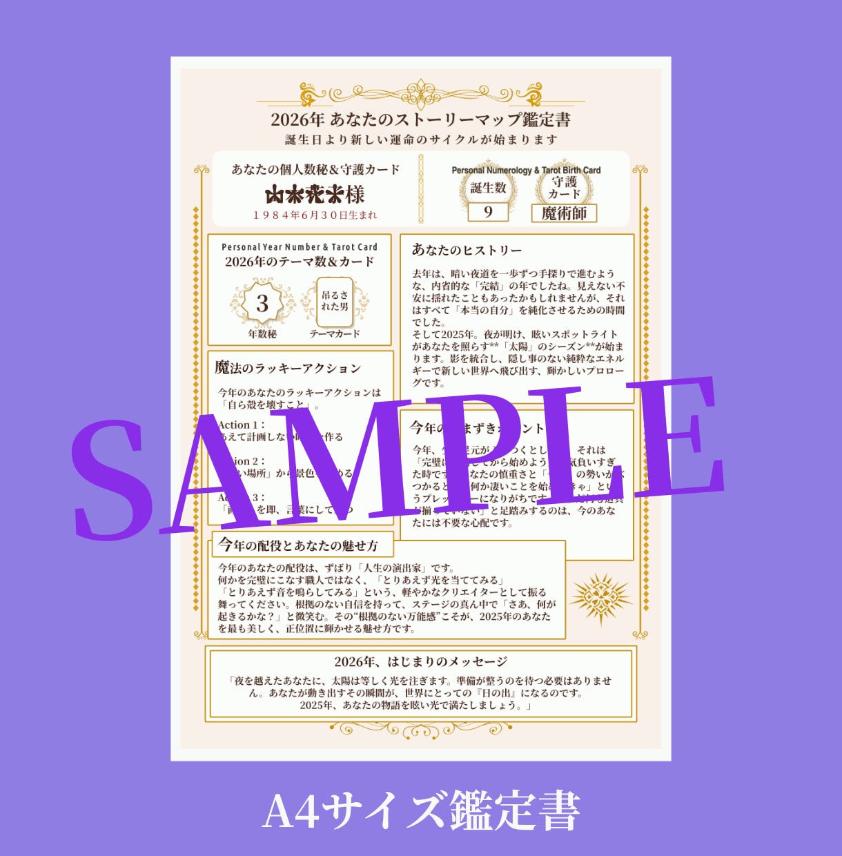 HAPPYバースデータロット鑑定書をお作りします 主役はあなた。今年のキャスティングとストーリーマップ。 イメージ2