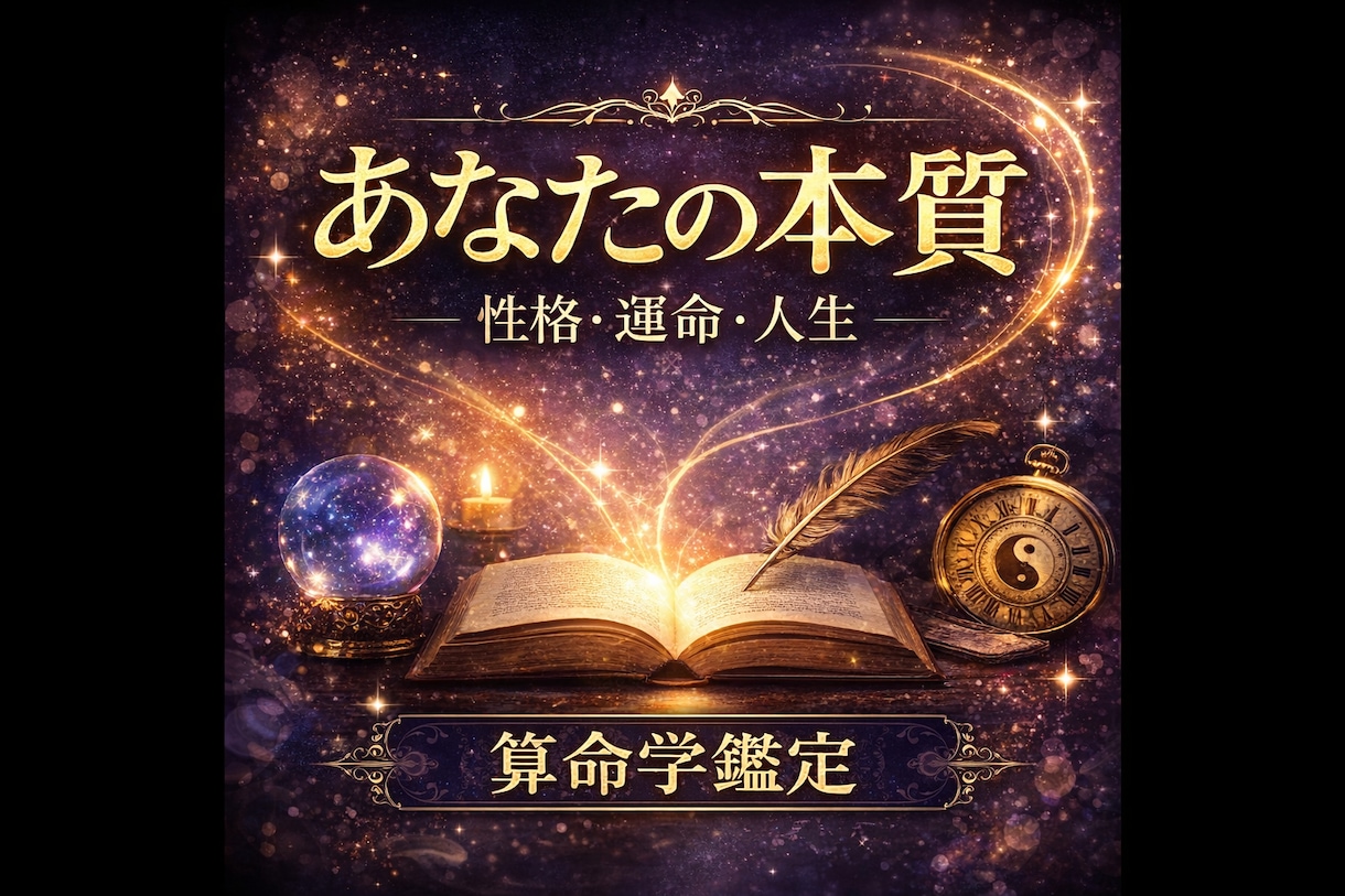 あなたの本質・性格・人生の流れを算命学で鑑定します 自分の強み・弱み・運気・向いている生き方が分かります イメージ1