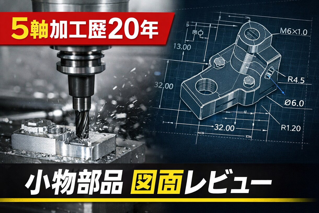 精密部品加工図面レビューします 経験での加工アドバイス、加工可否、緩和、コスト削減。 イメージ1