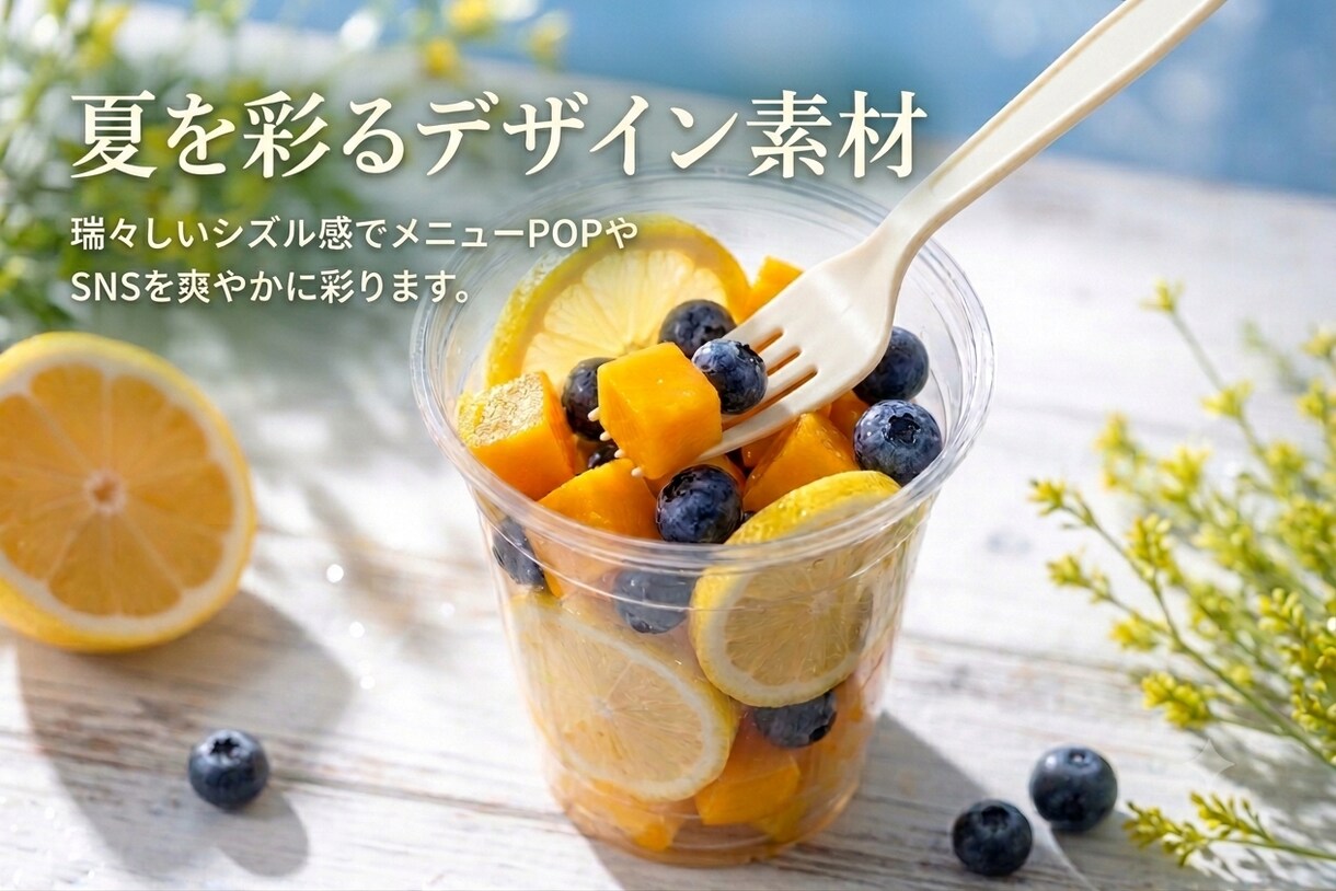 夏を彩る素材を作ります 夏の期間限定メニューや冷たいドリンクのPOP作成 イメージ1