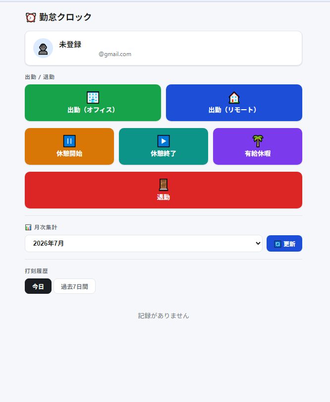 スプレッドシート勤怠管理システム　即導入できます 1万円で即導入！中小企業向け勤怠管理システム(GAS)です イメージ1