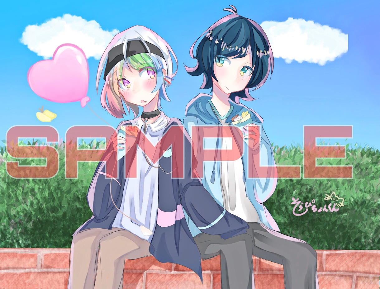 1枚絵SNSアイコン、ミニキャラ描きます 可愛い感じな絵が好きな人におすすめです！ イメージ2