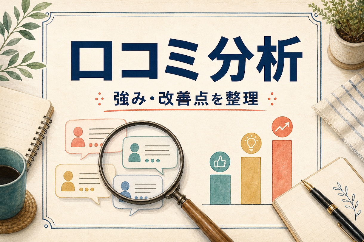 店舗の口コミを分析し、強みと改善点を整理します 感覚ではなく、口コミの傾向から次の改善策を見つけます イメージ1