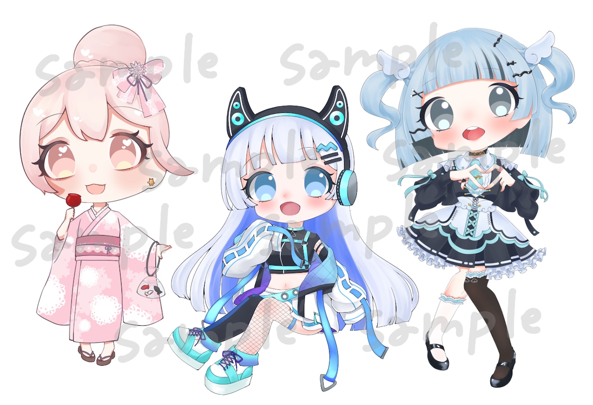 かわいいイラスト制作します 可愛いらしい女の子のアイコン・1枚絵を作成します！ イメージ2