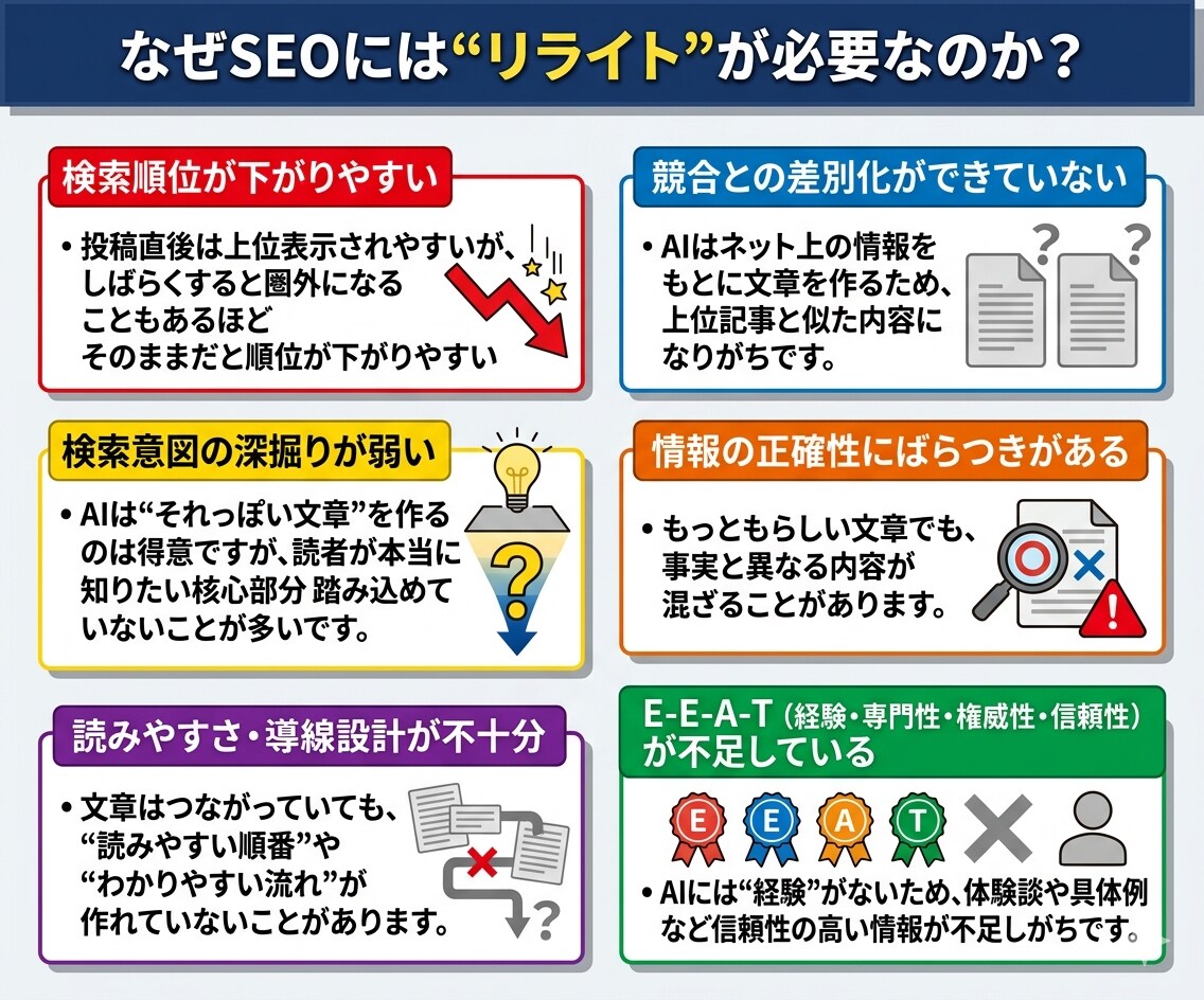 AI記事を勝てる記事へ！SEO改善リライトします 月間25万PV※1・上位表示500件以上※2のライターが担当 イメージ5