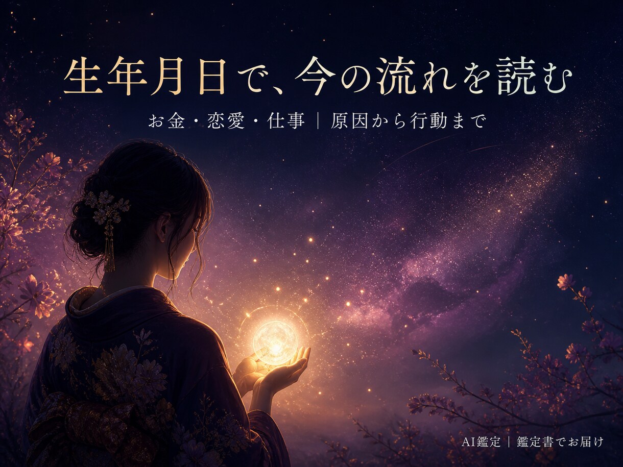 先着3名限定生年月日で今の流れを鑑定します お金・恋愛・仕事の詰まりを言語化 イメージ1