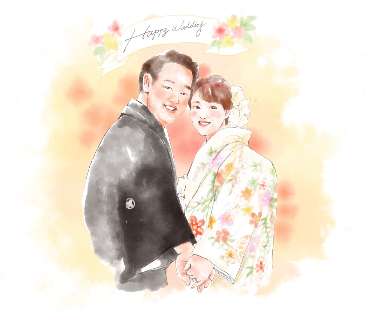水彩画風✨心温まる優しい似顔絵をお描きします 結婚記念日、誕生日、還暦祝い、ウェルカムボード、プレゼント等 イメージ9