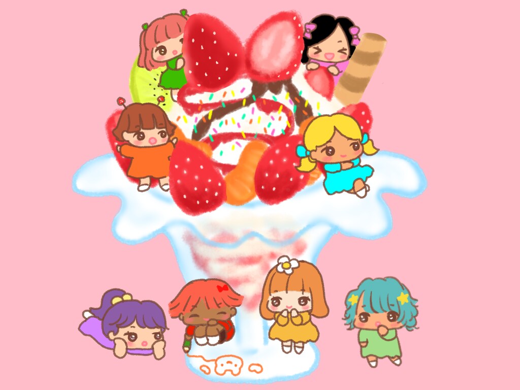 カラフルポップでかわいい女の子のイラストを描きます ポップキュートなスタイルの女の子のイラストが得意です！ イメージ6