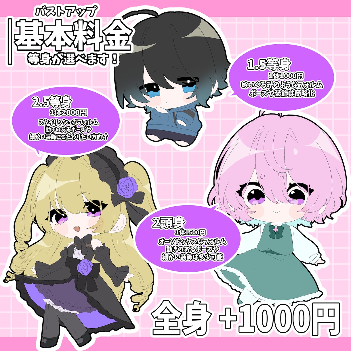 ぷにっとしたデフォルメイラストを作成します アイコン,立ち絵,1枚絵等を作成します！ご相談のみも可能です イメージ2