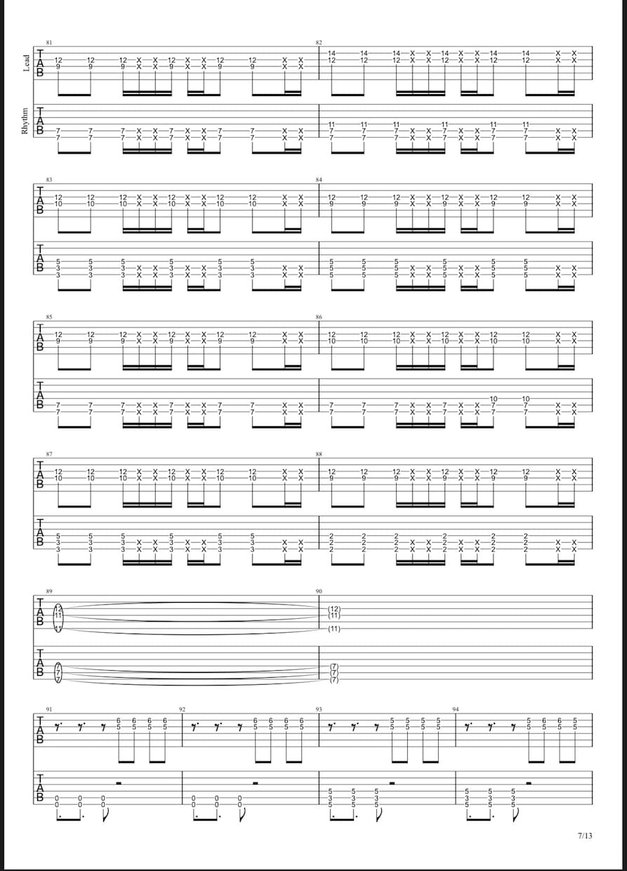 最短数時間！ギター・ベースTAB譜を作成します プレイヤー目線で見やすく便利なTAB譜、演奏動画を！ イメージ1