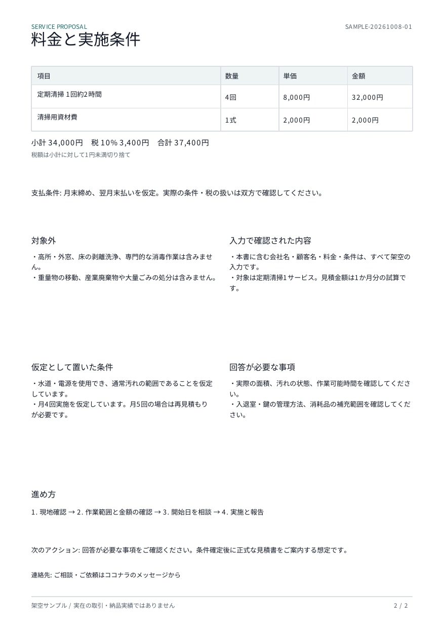 営業用の提案書をPDFに整えます 基本2ページ4,000円・追加ページは要相談 イメージ3