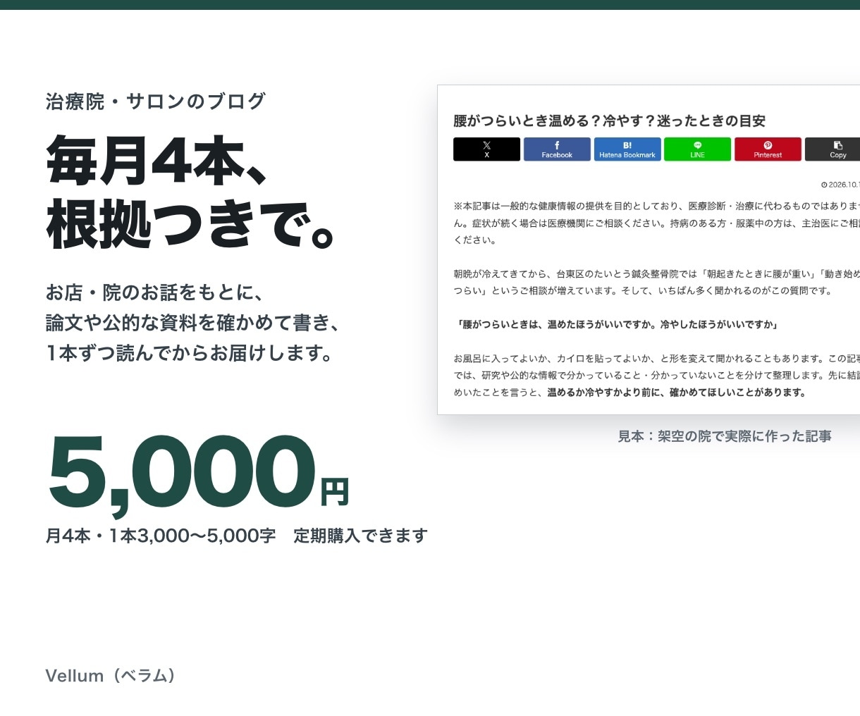 治療院・サロンのブログ記事を毎月4本書きます お返事から2日で1本目。1本3,000字以上・資料つき イメージ1