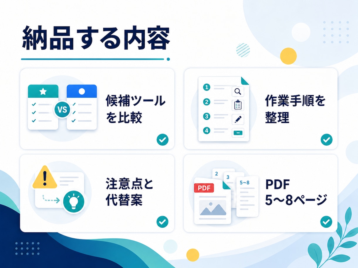 AI・Webツールの使い方を手順書にします 初心者向けに調査・整理しPDFで納品します イメージ2