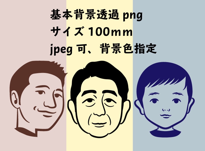 シンプル線画1色似顔絵描きます 商用利用可、アイコン、ステッカー、看板等、ワンポイントに！ イメージ2