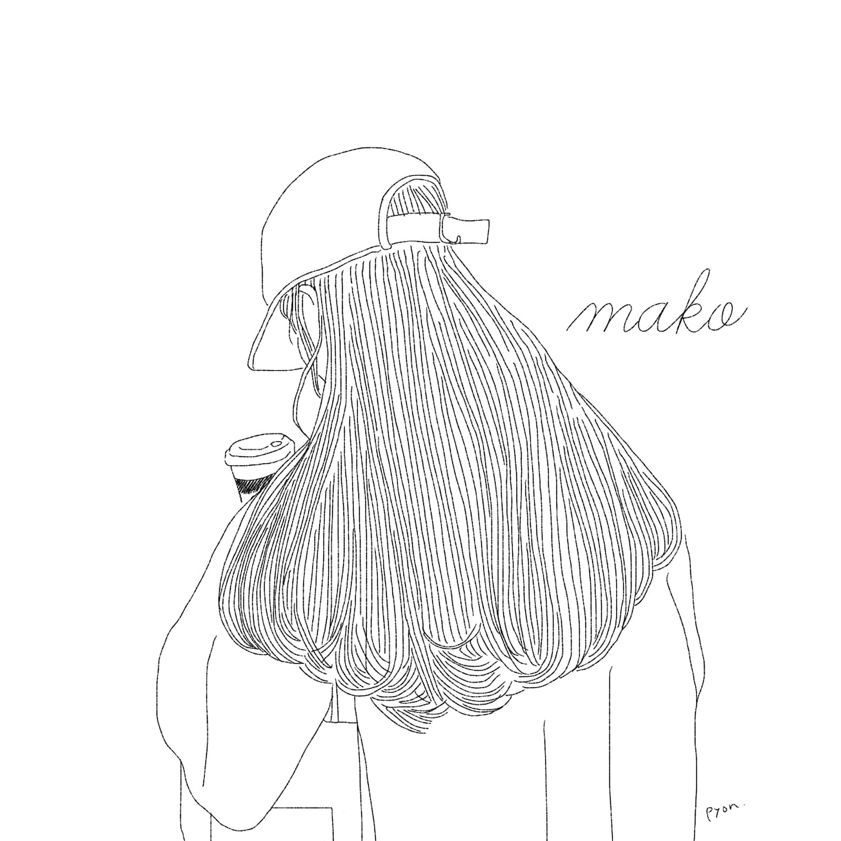 手描きのマジックペン風シンプル線画アイコン描きます 小物,カラー,肩下,名前入りの内組み合わせ4点まで無料♪ イメージ5