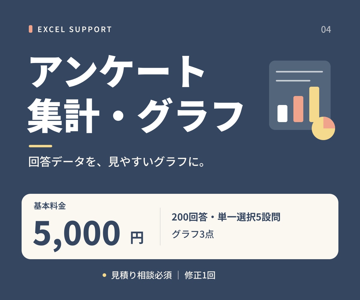 アンケートを集計してExcelグラフにします 回答数と割合を整理し、伝わるグラフに イメージ1