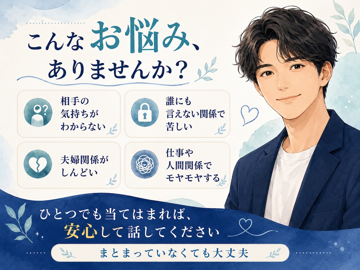 ここが「本気の相談所」あなたの全てを受け入れます 話すだけでも少し心が軽くなる場所です イメージ3
