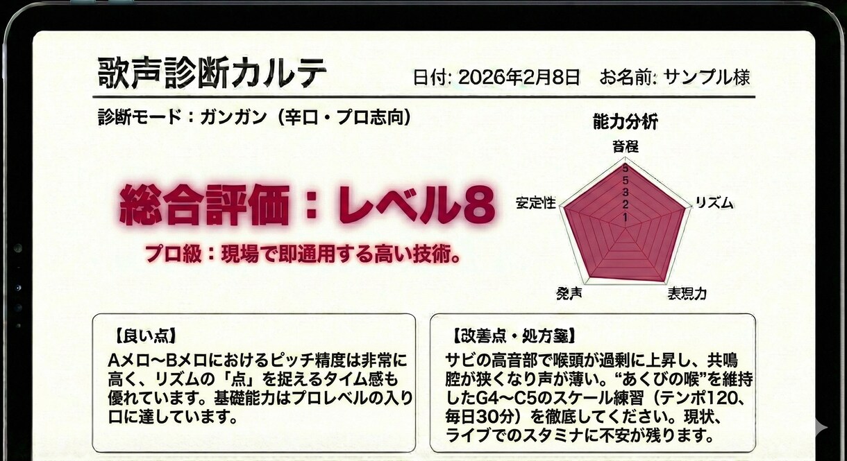 こっそり上達！現役講師が歌の伸び代教えます 歌声レベル認定＆あなた専用の練習メニューを処方します イメージ5