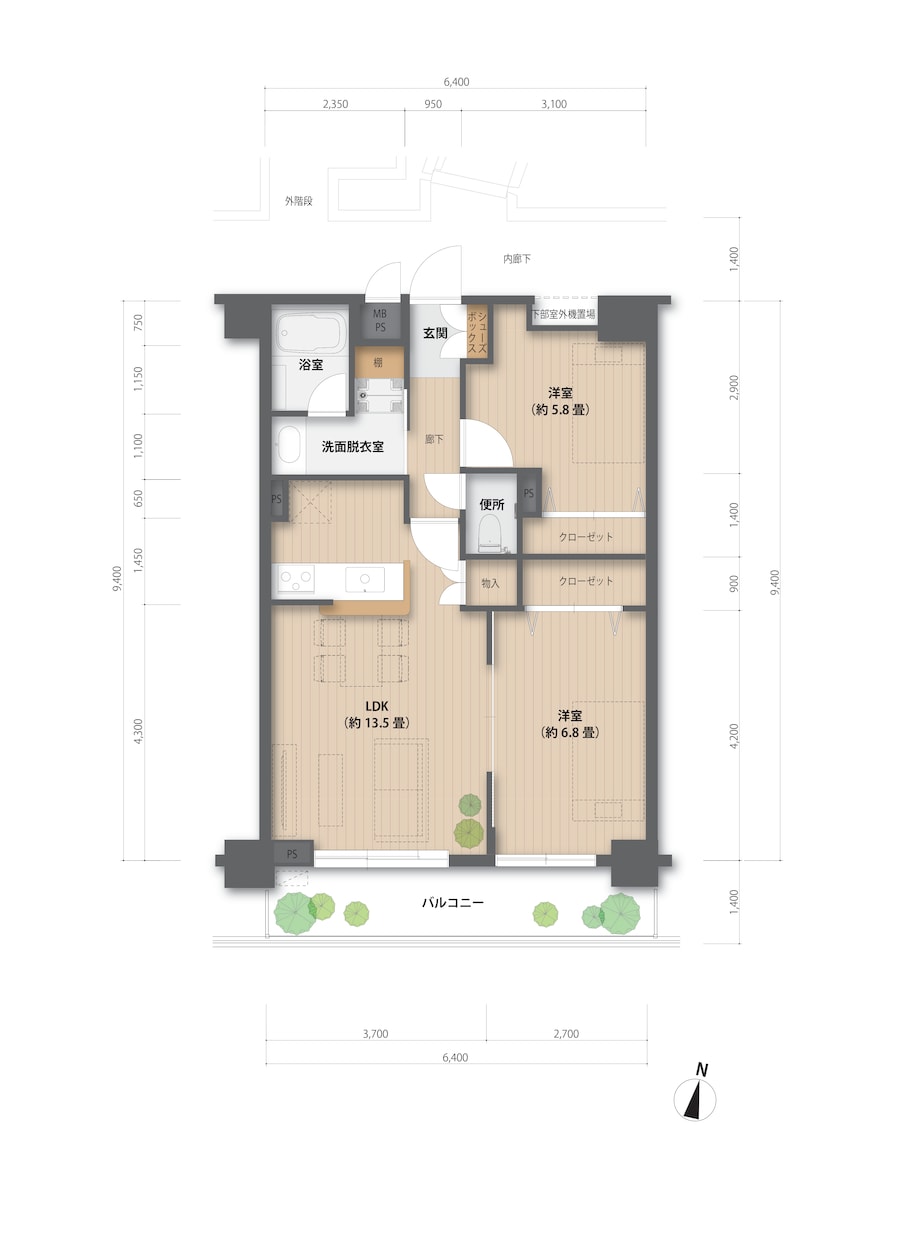 戸建・マンションの間取図を素敵に彩ります 分譲マンションのWEBサイトや広告に！イラレで間取り作成！ イメージ2