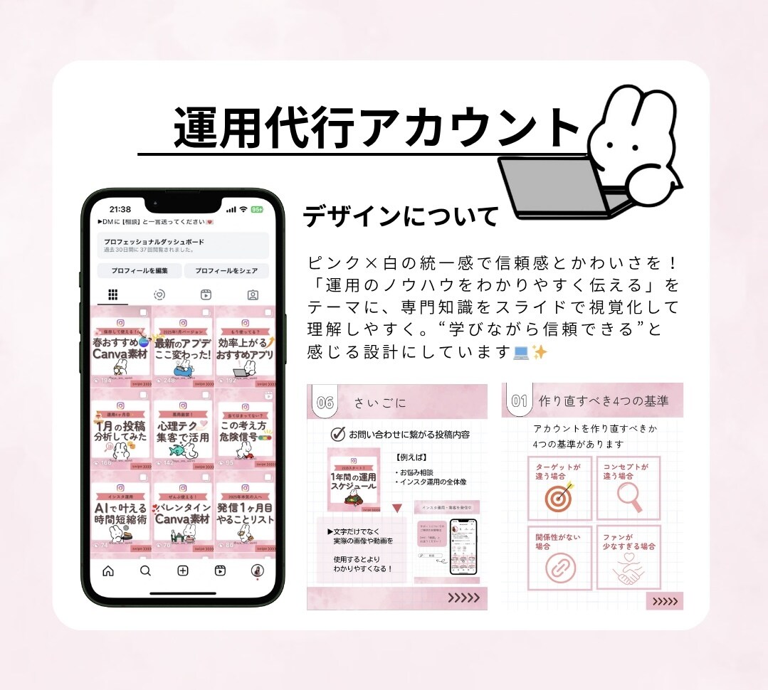 SNSマーケコンサルがインスタ運用代行します 『投稿作成のみ』から『全部おまかせ』まで！最適プランを提案！ イメージ5