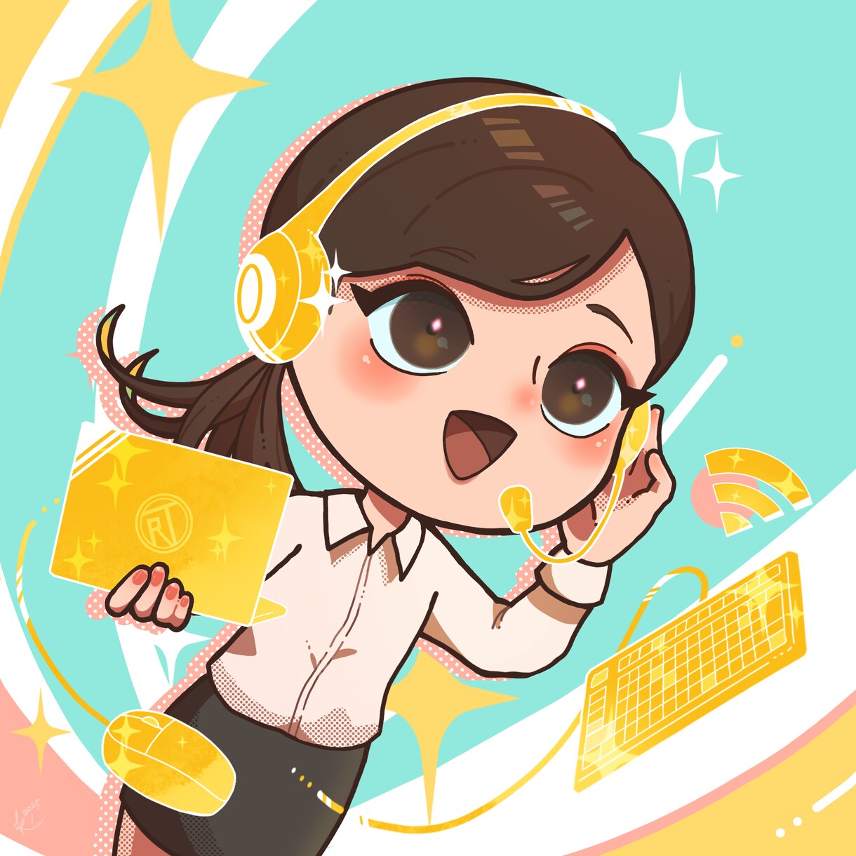 商用OK！可愛いミニキャライラスト作成します キャラデザも承ります。小物1点無料 イメージ4
