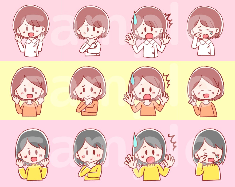 4点セットでお得♪ポーズ付きのイラストお描きします ポーズ付きでやさしいタッチのイラストです イメージ8