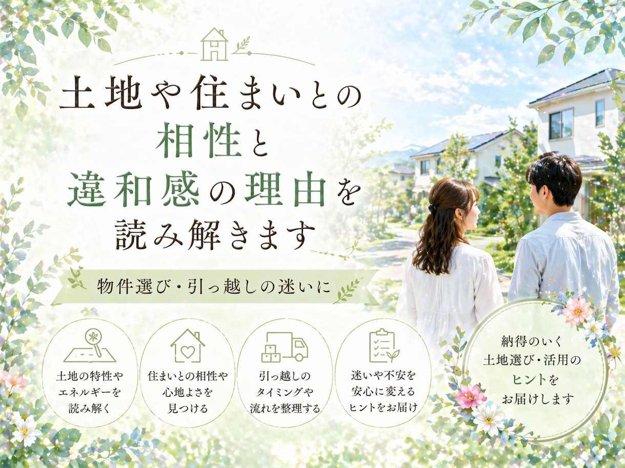 土地や住まいの相性と流れをリーディングします 快適な生活を送るための不安を解消します イメージ1