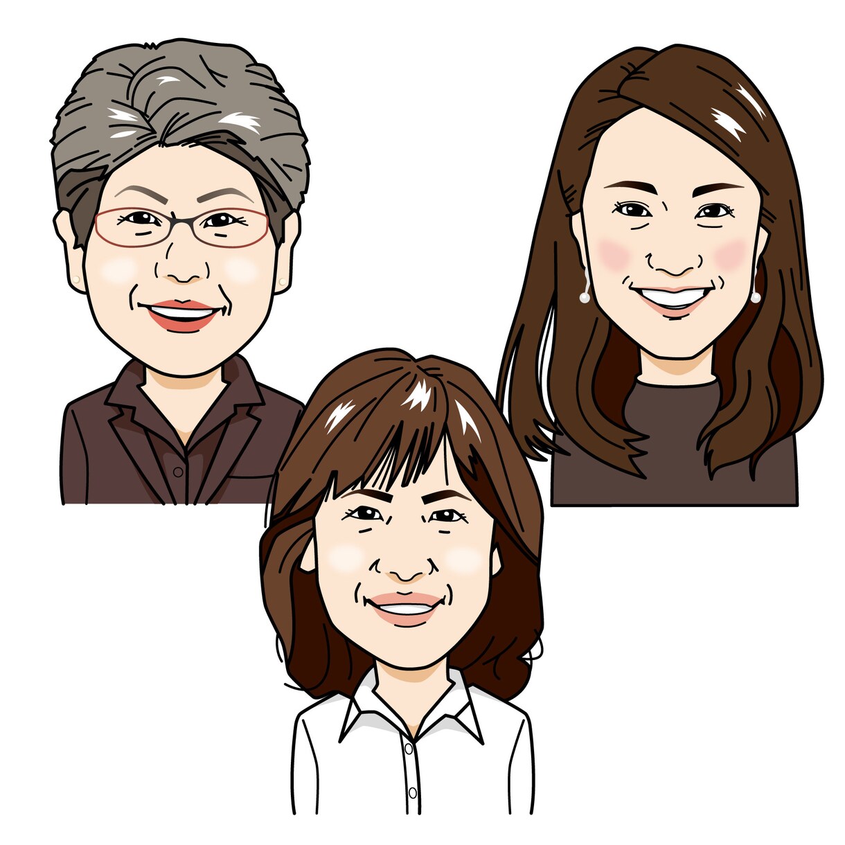名刺、アイコン、贈り物用似顔絵、イラスト作成します 誇張は控えめでそっくりな似顔絵やポップなイラストを描きます イメージ2