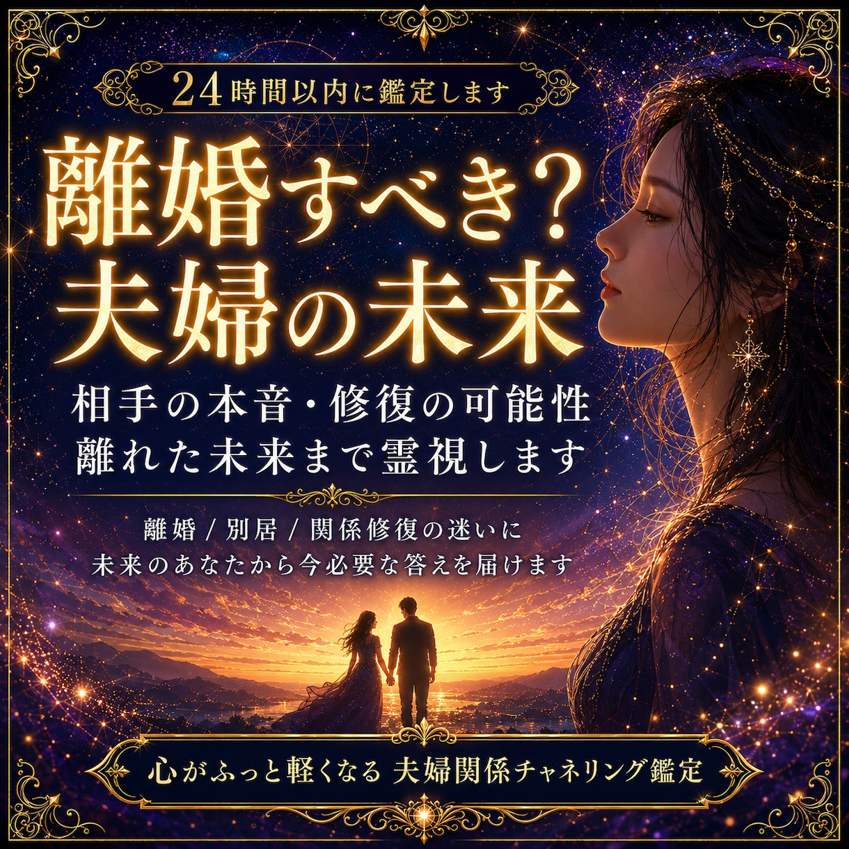 離婚すべき？夫婦を続ける？本質の未来像を霊視します 夫婦の本音／修復の可能性／離れた未来まで後悔しない選択を霊視 イメージ1