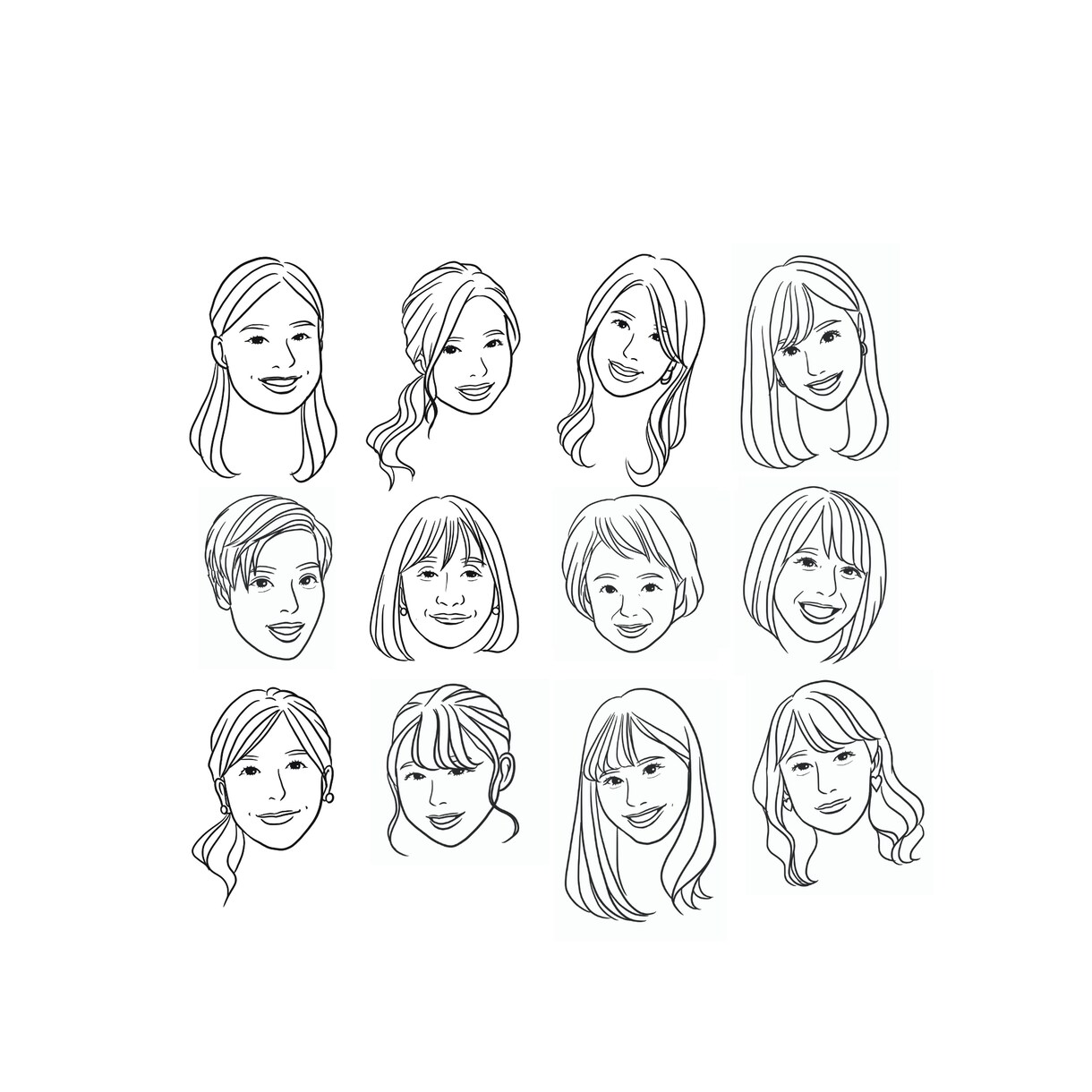 ペア似顔絵★ふたりでひとつの似顔絵を描きます カップル・夫婦・親子・友達など組合せは自由です。 イメージ3