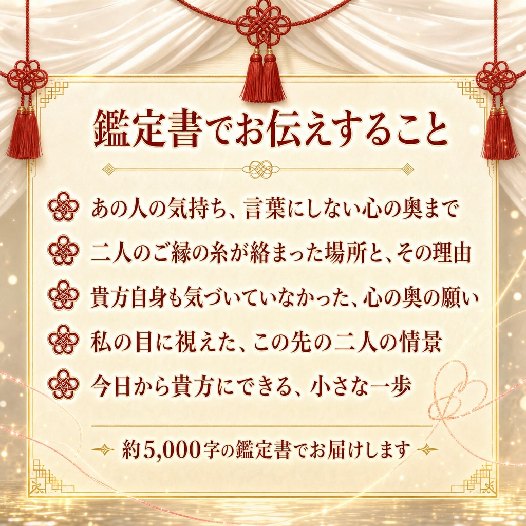 恋愛霊視｜動かない恋の理由と、ご縁の行方を視ます 片思い・復縁・音信不通・複雑愛｜彼の気持ちまで霊視します。 イメージ3