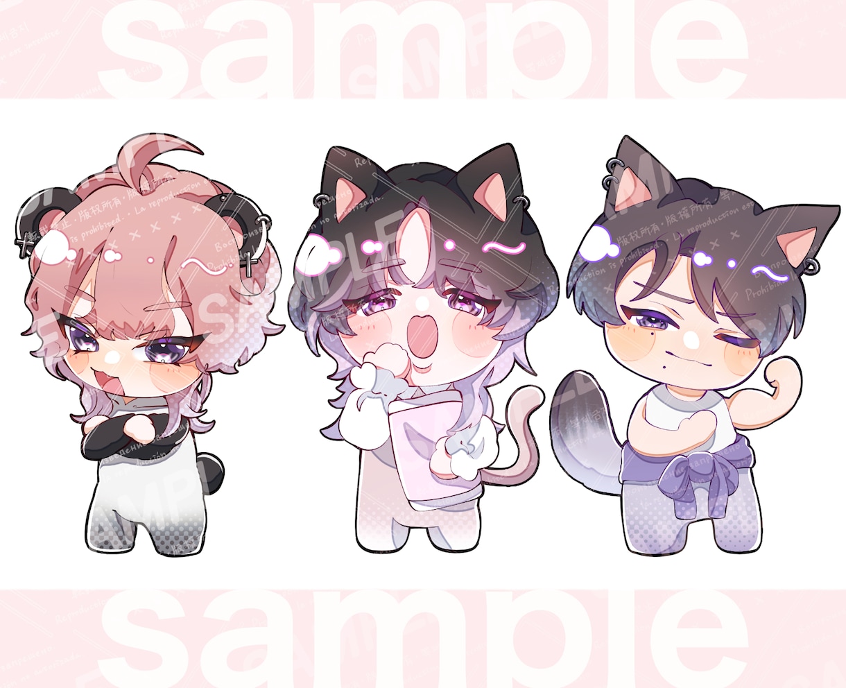 SD(デフォルメ)イラスト承ります 最短3日納品！アニメ塗りのかわいいデフォルメ制作します♪ イメージ4