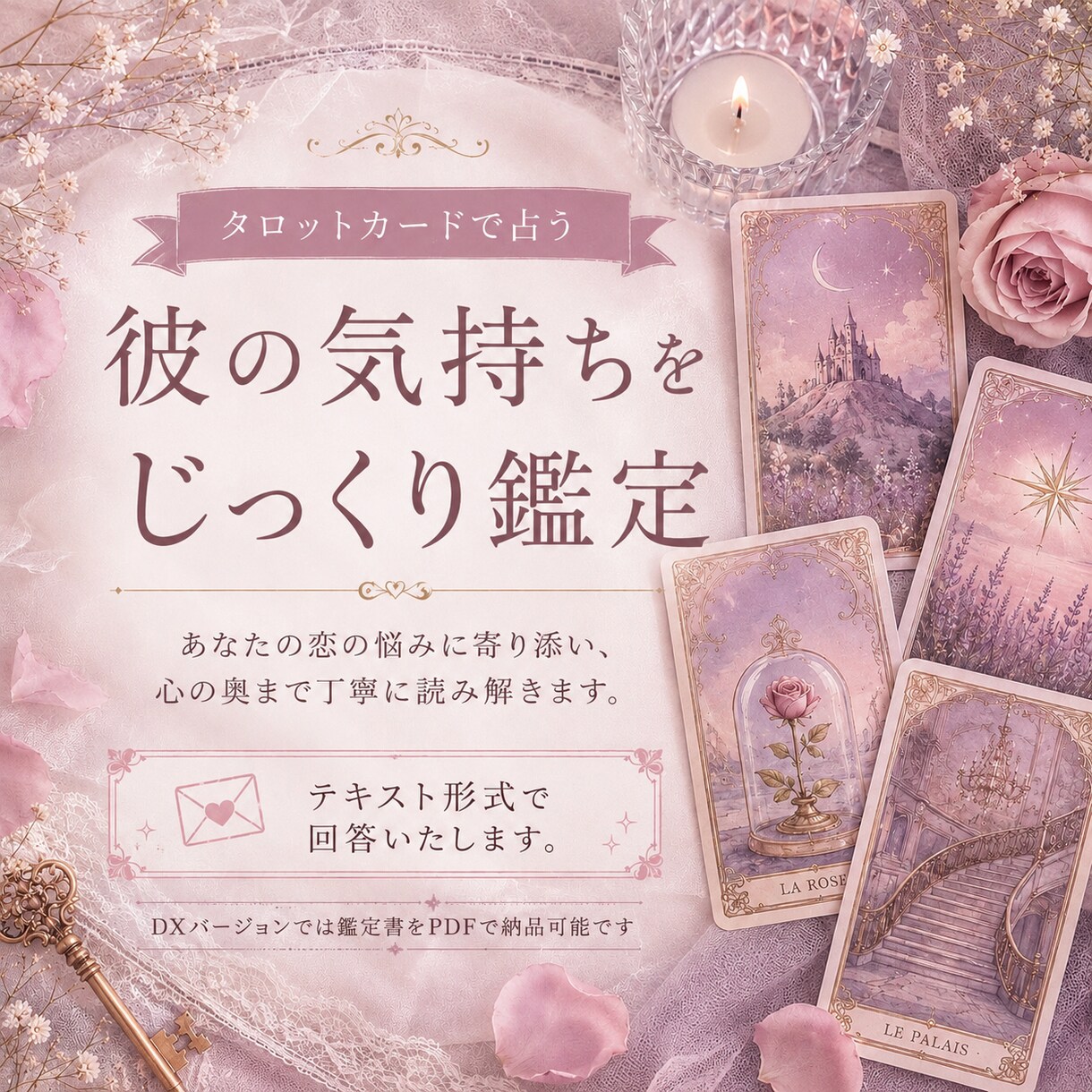恋愛の不安を整理したい方へ｜彼の気持ちを鑑定します お相手の気持ちや今後の流れを丁寧に読み解きます。 イメージ1