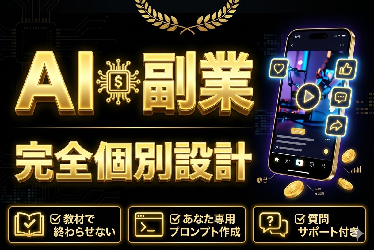 AIショート副業を“あなた用”に設計します AIで稼ぐ力と考え方を最速習得 イメージ1
