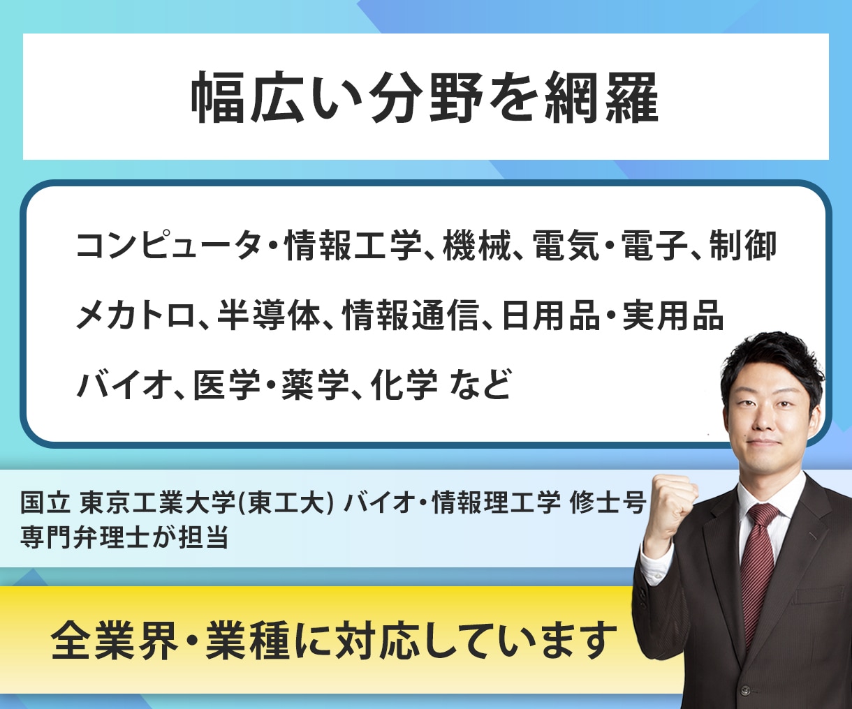 特許出願書類を弁理士が作成し、特許出願を代理します チラシ、ホームページなどに【特許出願中】の表記をしましょう イメージ7