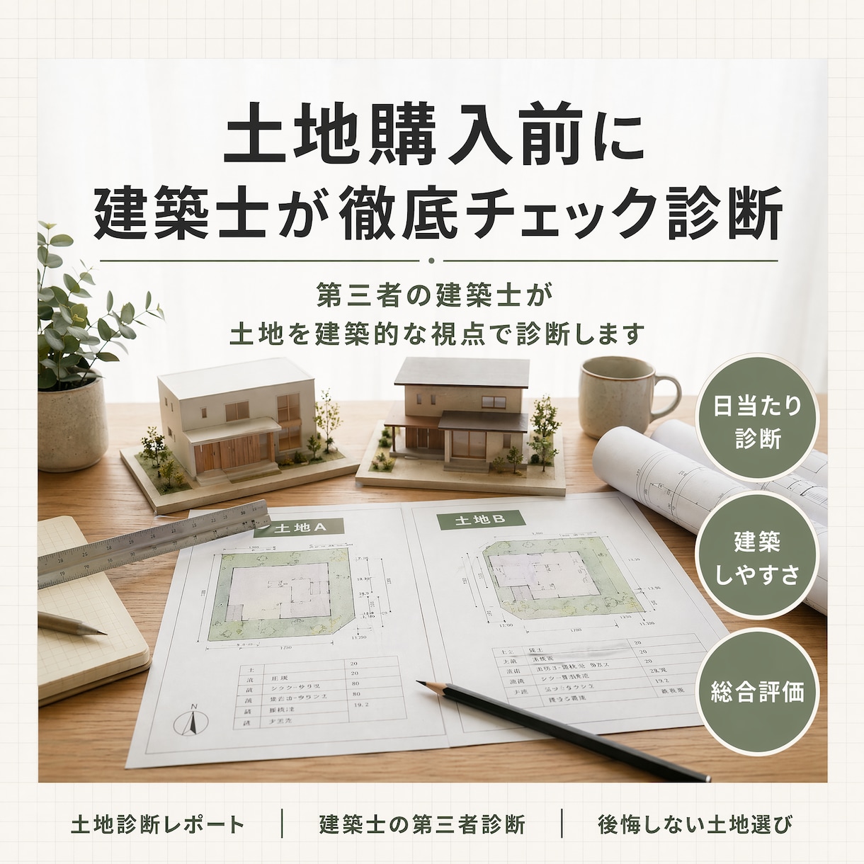 土地購入前の建築相談承ります 土地購入前の不安を建築士が徹底解消 イメージ1