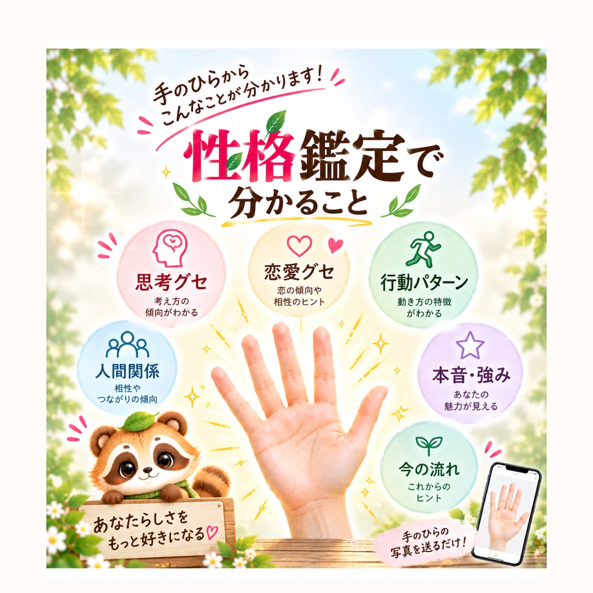 手のひらから性格と本質を読み解きます 思考・恋愛・行動のクセやあなたの強みが分かります イメージ2