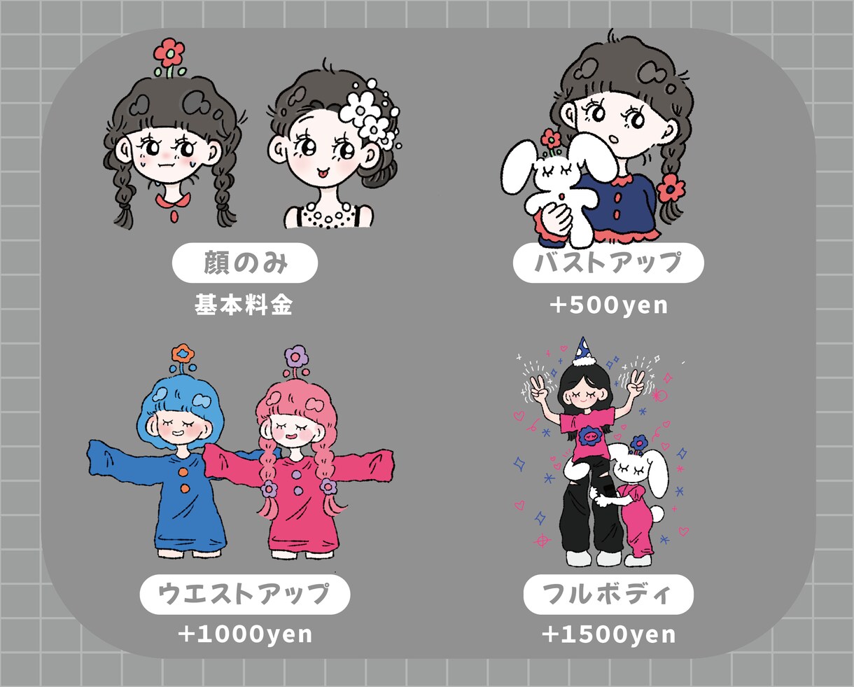 商用利用◎／ゆるかわ雰囲気似顔絵イラストを描きます SNSやブログなど幅広く使っていただけます !! イメージ4
