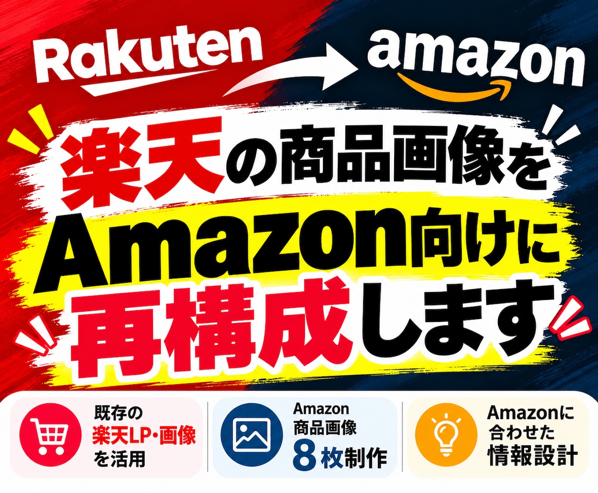 楽天の商品画像をAmazon向けに再構成します 楽天LPを活かしてAmazon商品画像8枚に再構成 イメージ1