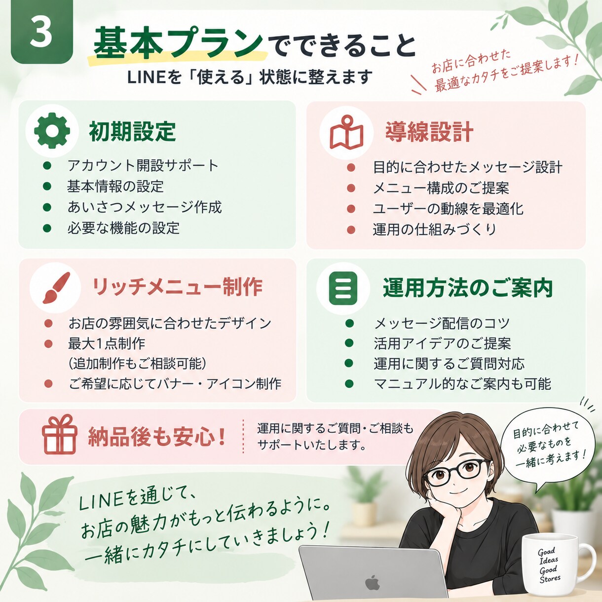 LINE公式アカウントの構築・運用設計をします 相談窓口7年の経験で課題を一緒に言語化します イメージ3