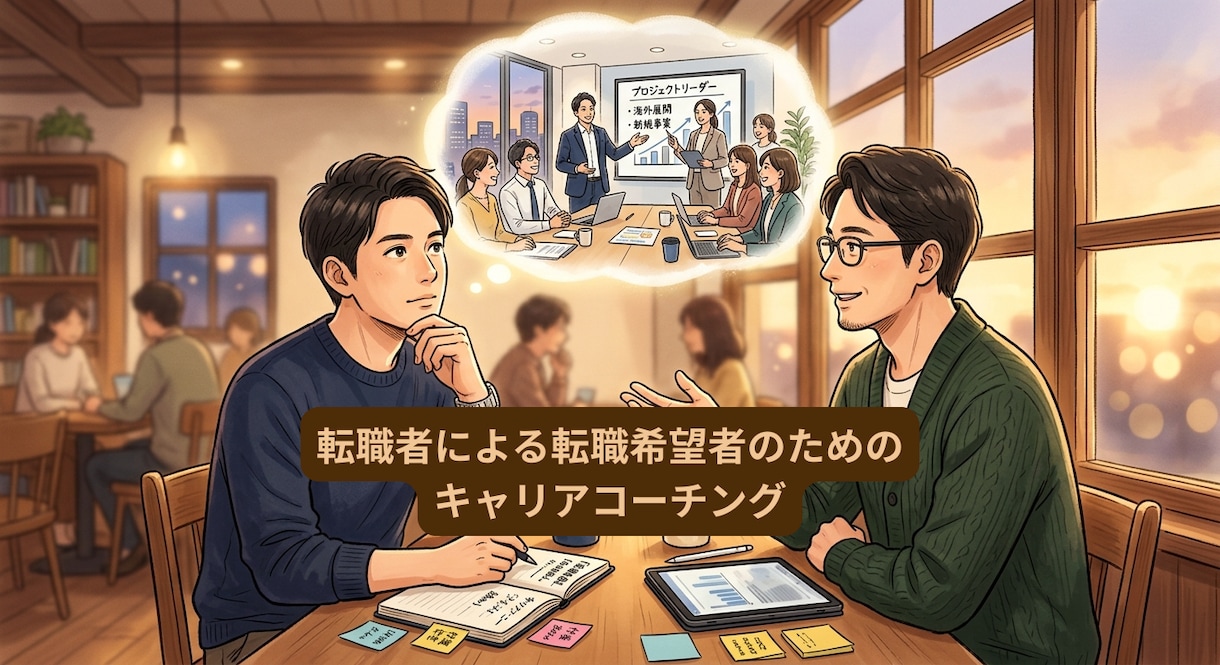 転職者による、転職希望者のためのコーチングをします 転職の判断軸を可視化し、納得感のある転職活動の一歩へ イメージ1