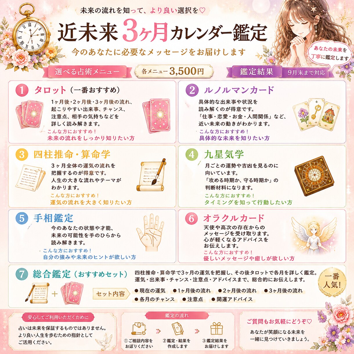 3ヶ月未来鑑定♡流れと運気を丁寧に占います 未来を知り、より良い選択をしたいあなたへ イメージ2