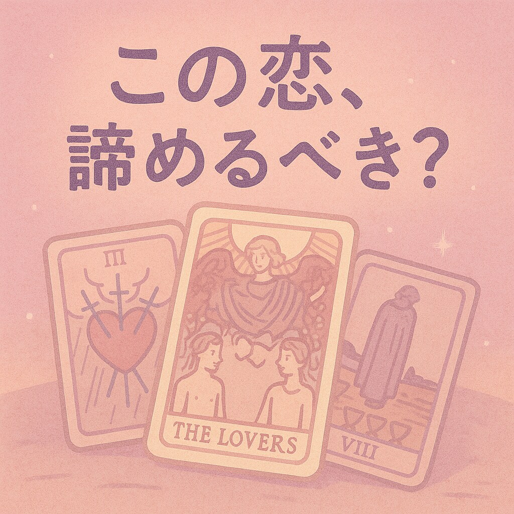 この恋、諦めるべき？迷いに寄り添う占いします 手放すか悩む恋に、やさしい答えを イメージ1