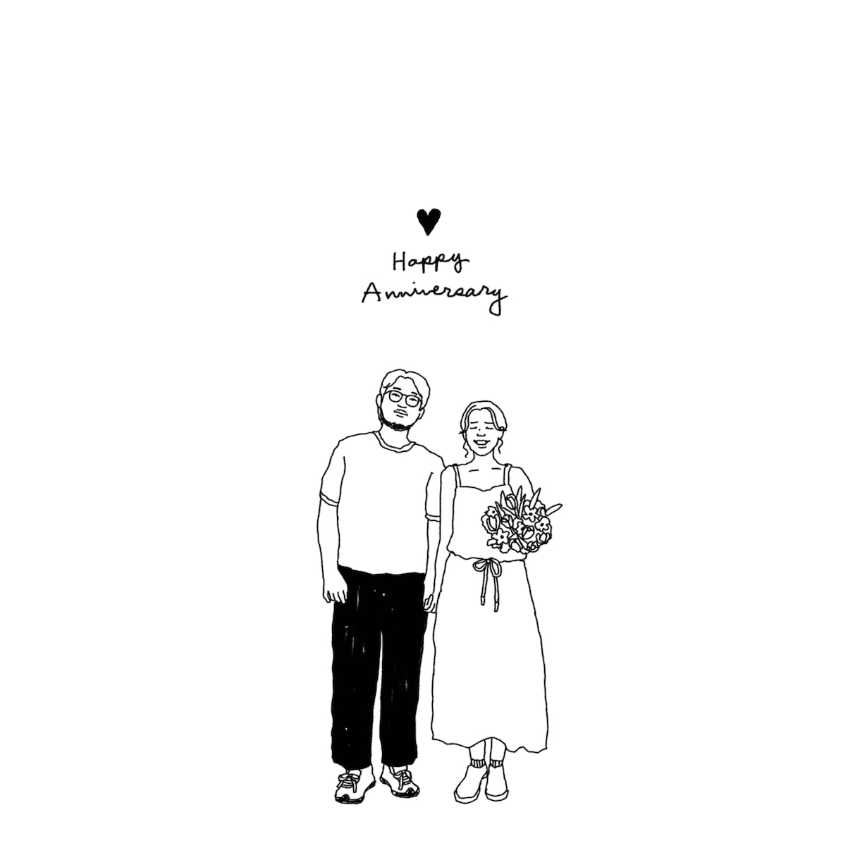 線画!お写真を元にご家族などのイラストを描きます 還暦祝い、結婚祝い、お誕生日のプレゼントなどに最適です。 イメージ2