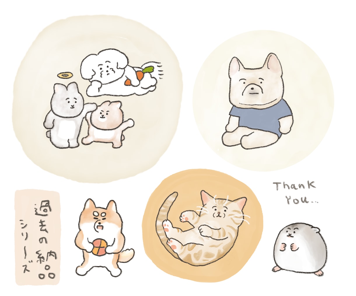 ペットのやさしいオリジナルイラスト描きます SNSアイコンに！大切な家族　オーダーメイドで作成します イメージ6